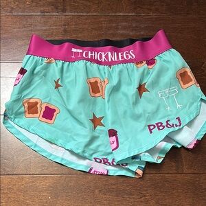Women's Athletic Shorts - Teal and Pink